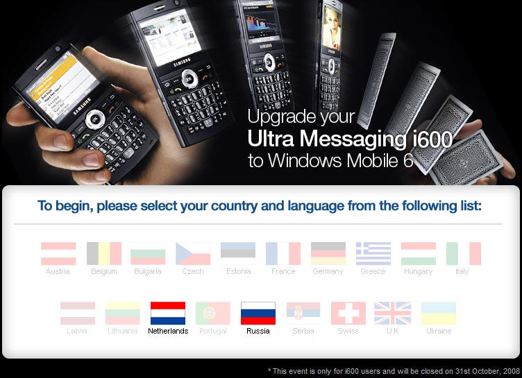 Windows Mobile 6 prio Samsung SGH-i600