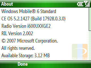 Windows Mobile 6 na Samsung SGH-i600