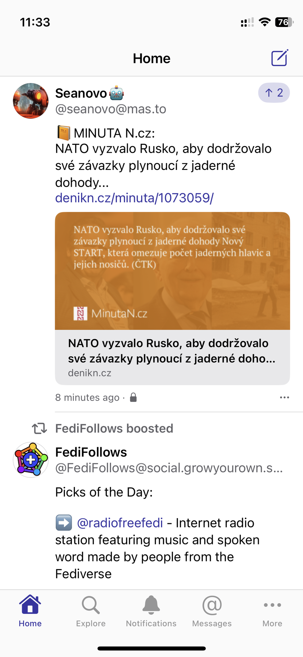 Snímek obrazovky aplikace Mastoot
