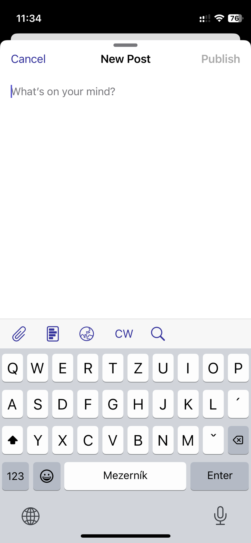 Snímek obrazovky aplikace Mastoot