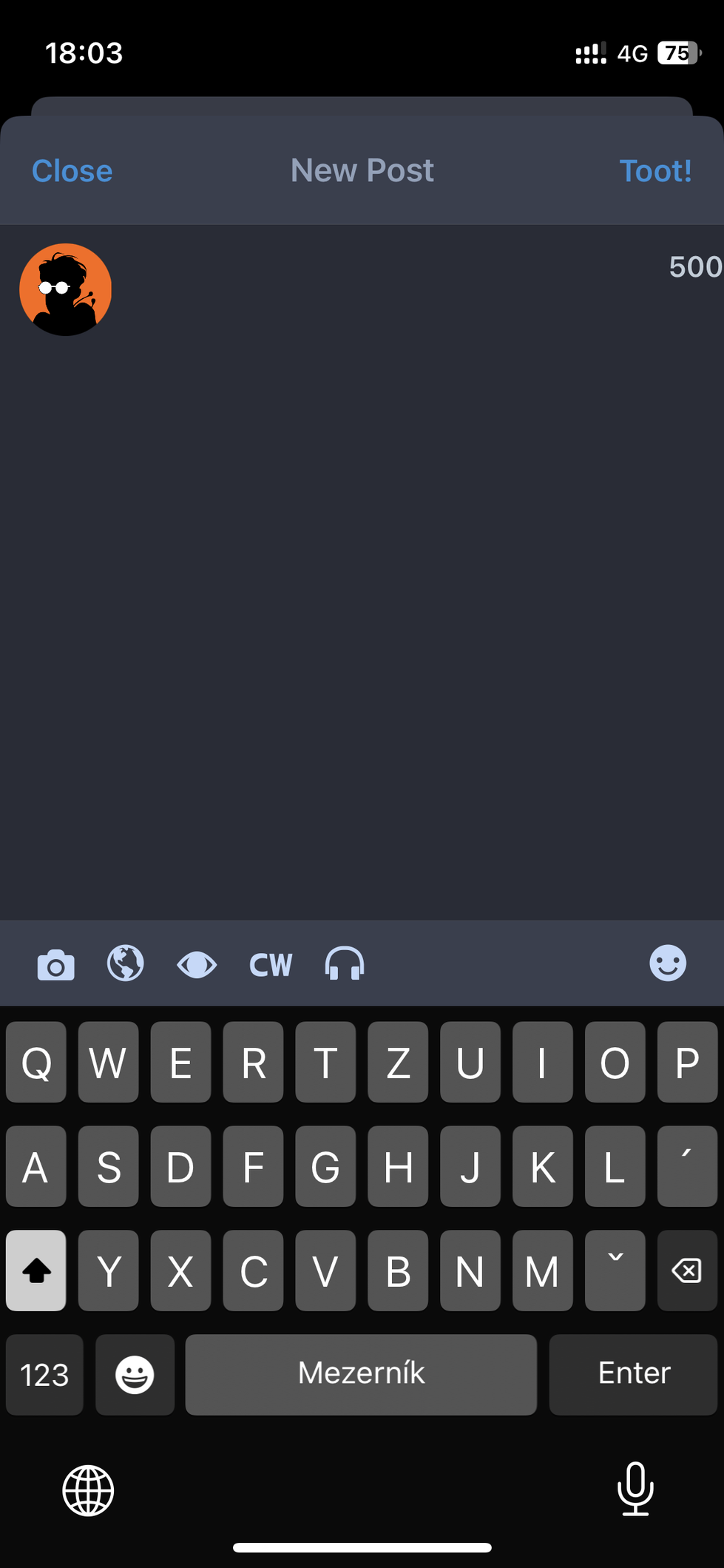 Snímek obrazovky aplikace Tootoise