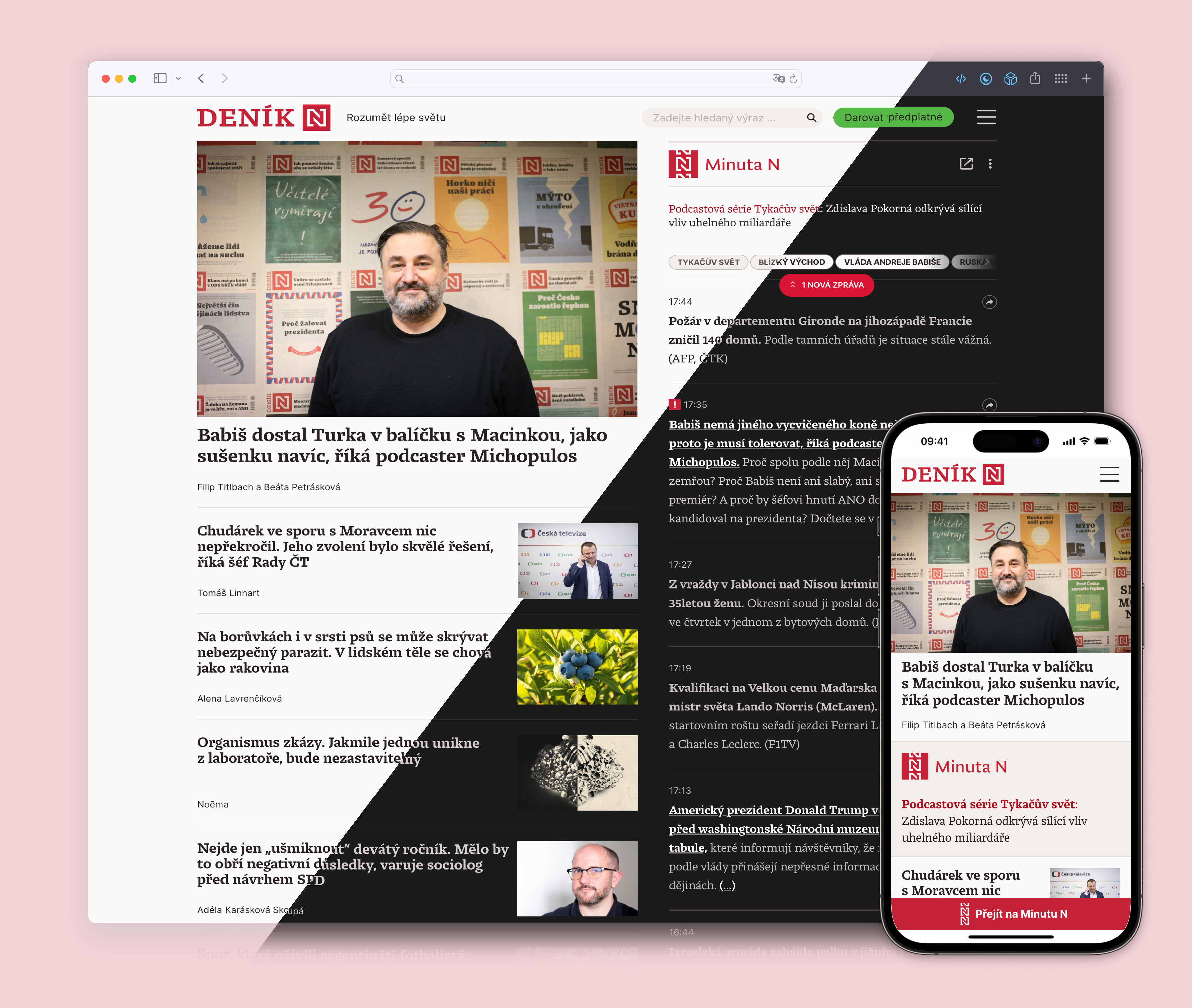 Screenshot Deník N vytvořený Shooterem